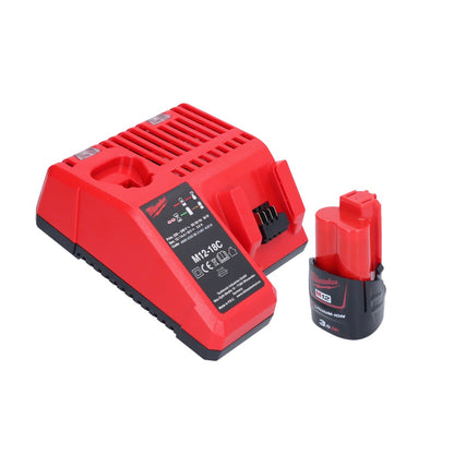 Cliquet à batterie Milwaukee M12 FIR38-301 12 V 75 Nm 3/8" 1/4" + 1x batterie 3,0 Ah + chargeur