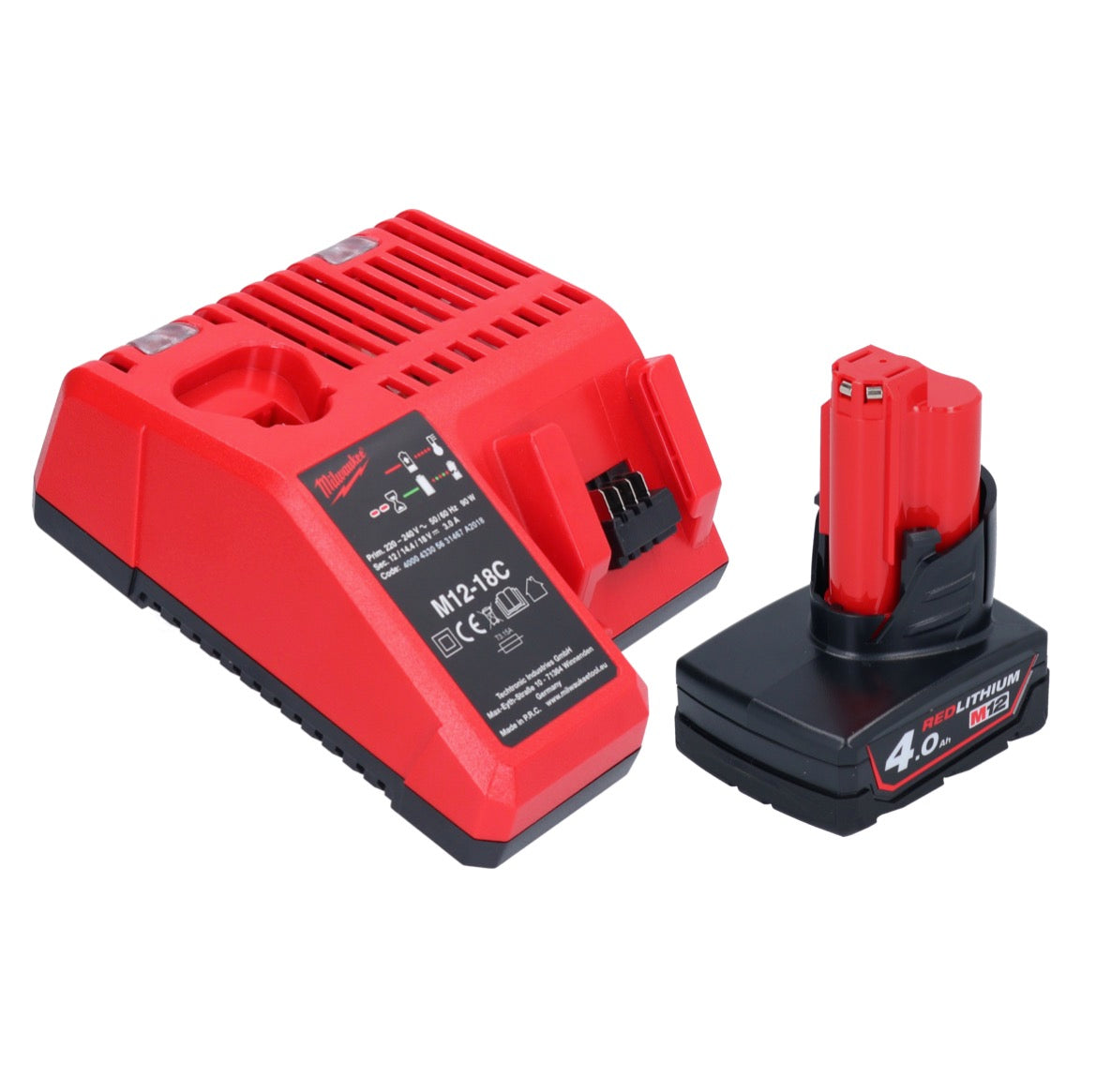 Cliquet à batterie Milwaukee M12 FIR38-401 12 V 75 Nm 3/8" 1/4" + 1x batterie 4,0 Ah + chargeur