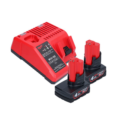 Cliquet à batterie Milwaukee M12 FIR38-402 12 V 75 Nm 3/8" 1/4" + 2x batterie 4,0 Ah + chargeur