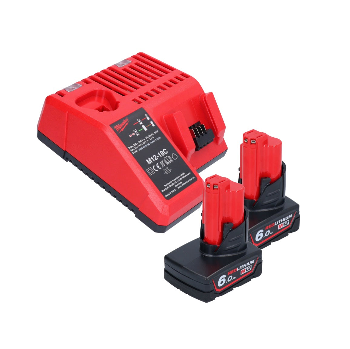 Cliquet à batterie Milwaukee M12 FIR38-602 12 V 75 Nm 3/8" 1/4" + 2x batterie 6,0 Ah + chargeur