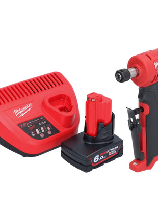 Meuleuse droite Milwaukee M12 FDGA-601 coudée 12 V 6/8 mm sans balais + 1x batterie 6,0 Ah + chargeur