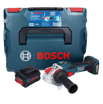 Bosch GWX 18V-15 SC Professional Meuleuse d'angle sur batterie 18 V 125 mm BITURBO X-LOCK + 1x batterie ProCORE 8,0 Ah + L-BOXX - sans chargeur