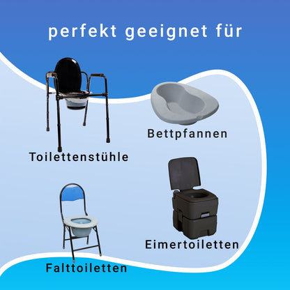 80 Toiletteneinlagen mit Superabsorbierenden Unterlagen, 4 Rollen, 20 Stück pro Rolle, Einlage 59 x 38 cm, mit Kordelzug, in weiß, blau 2er Set - Toolbrothers