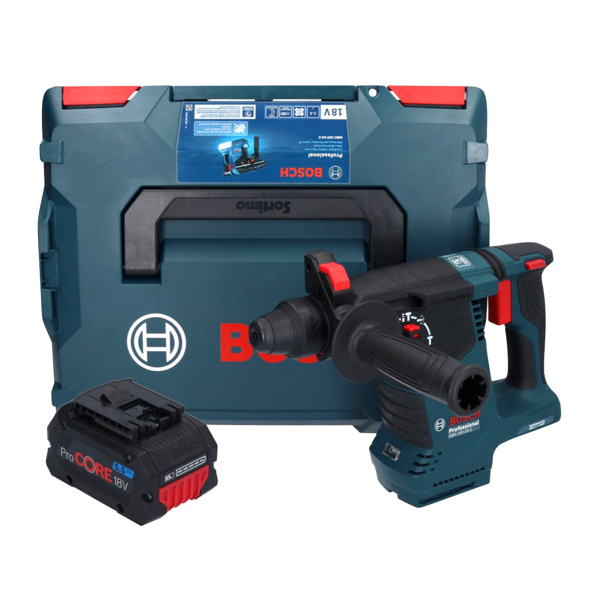 Bosch GBH 18V-24 C Professional Akku Bohrhammer 18 V 2,4 J Brushless SDS plus + 1x ProCORE Akku 5,5 Ah + L-BOXX - ohne Ladegerät - Toolbrothers