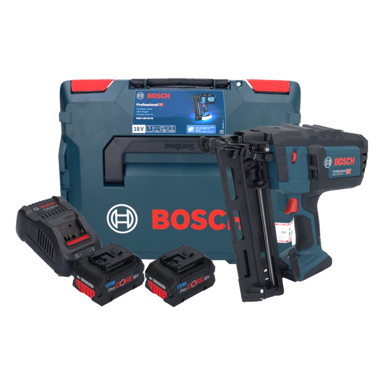 Bosch GNH 18V-64 M Professional Akku Nagler 18 V 64 mm + 2x ProCORE Akku 5,5 Ah + Ladegerät + L-BOXX - Toolbrothers