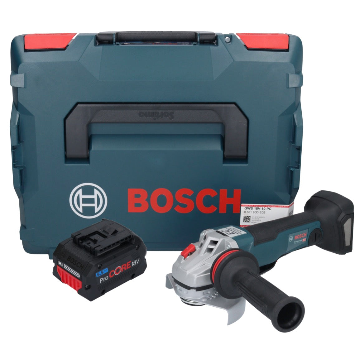 Bosch GWS 18V-10 PC Professional Akku Winkelschleifer 18 V 125 mm Brushless + 1x ProCORE Akku 5,5 Ah + L-Boxx - ohne Ladegerät - Toolbrothers