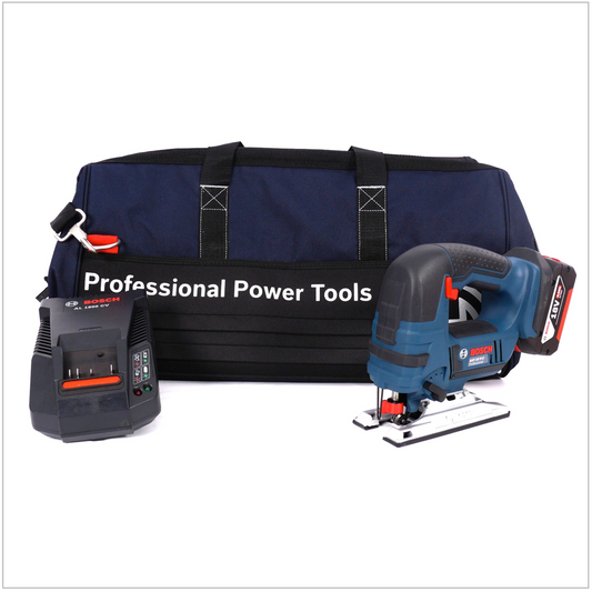 Bosch GST 18 V-Li Professional Akku-Stichsäge Set mit GBA 4,0 Ah Li-Ion Akku, Bosch AL 1860 CV Ladegerät, Bosch Werkzeugtasche - Toolbrothers