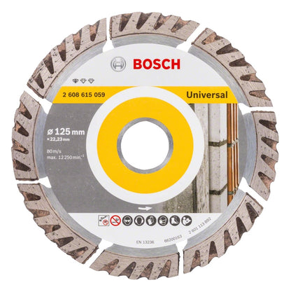 Bosch Standard pour disque à tronçonner diamanté universel 125 x 22,23 mm 10 pièces (2608615060) pour béton, acier-béton, cuisson, chaux et grès