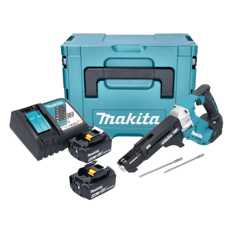 Makita DFR 551 RMJ Akku Magazinschrauber 18 V 25 - 55 mm Brushless + 2x Akku 4,0 Ah + Ladegerät + Makpac - Toolbrothers