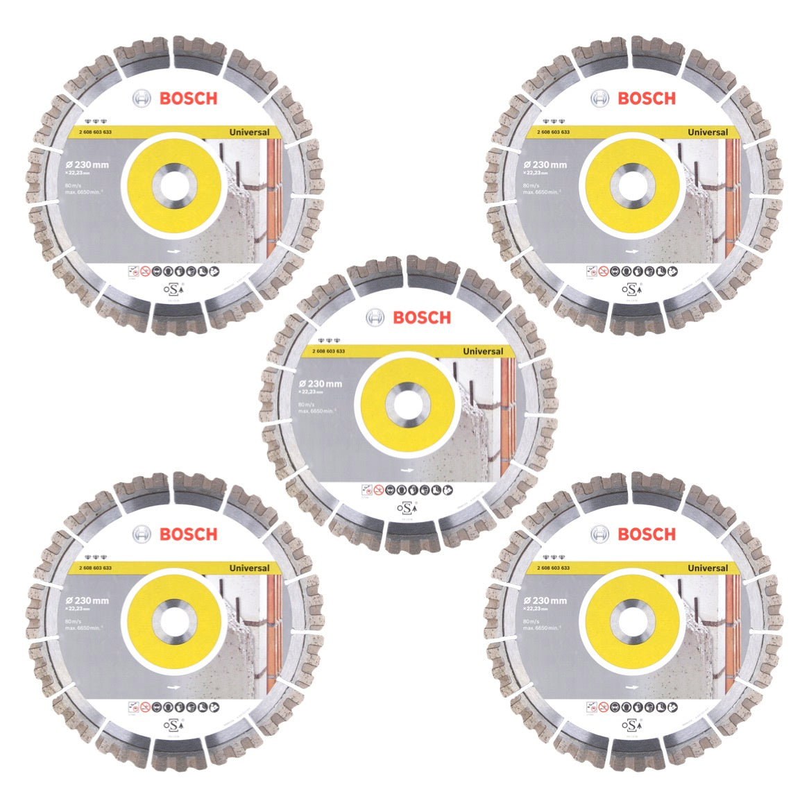 Bosch Diamant Trennscheibe Set 5x Best for Universal 230 x 22,23 mm ( 5x 2608603633 ) - Toolbrothers