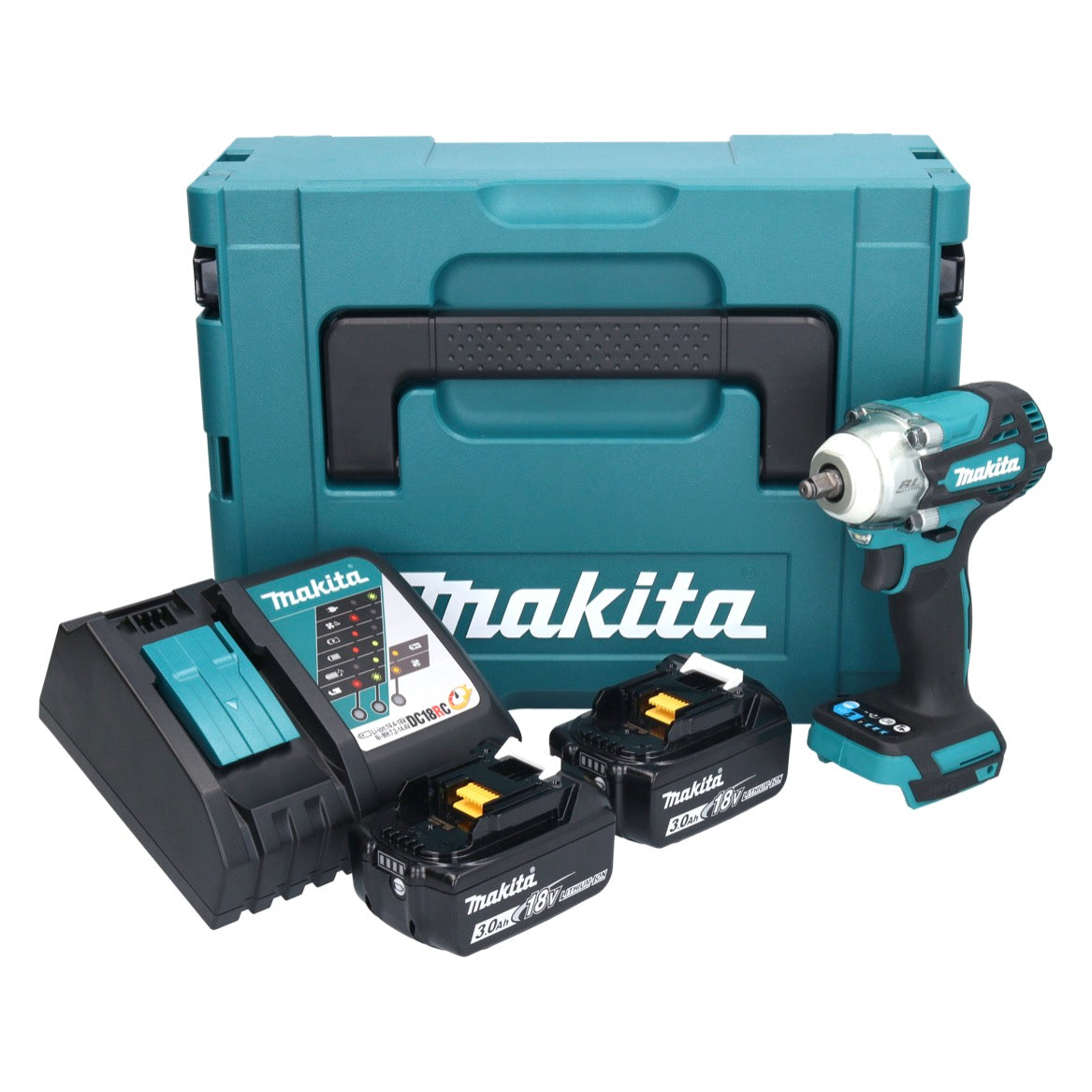 Makita DTW 302 RFJ Akku Schlagschrauber 18 V 300 Nm 3/8" Brushless + 2x Akku 3,0 Ah + Ladegerät + Makpac - Toolbrothers