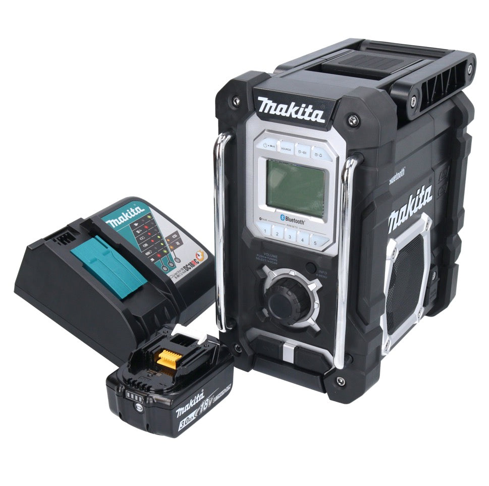 Makita DMR 108 RF1 Radio à batterie 10,8 V - 18 V Bluetooth IP64 + 1x batterie 3,0 Ah + chargeur