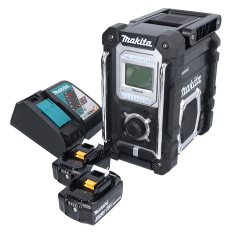 Makita DMR 108 RF radio à batterie 10,8 V - 18 V Bluetooth IP64 + 2x batteries 3,0 Ah + chargeur