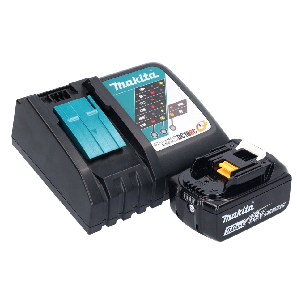 Makita DMR 108 RT1 Radio à batterie 10,8 V - 18 V Bluetooth IP64 + 1x batterie 5,0 Ah + chargeur