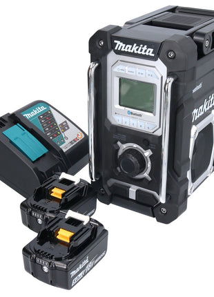 Makita DMR 108 RT batería radio 10,8 V - 18 V Bluetooth IP64 + 2x baterías 5,0 Ah + cargador