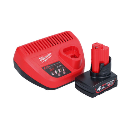 Outil rotatif à batterie Milwaukee C12 RT-401 12 V + 1x batterie 4,0 Ah + chargeur