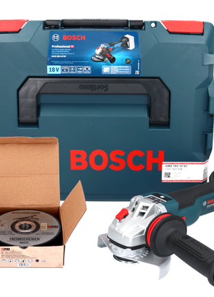 Bosch GWS 18V-10 SC Akku Winkelschleifer 18 V 125 mm ( 06019G340B ) Brushless + L-Boxx + Toolbrothers MANTIS Trennscheiben- Set - ohne Akku, ohne Ladegerät - Toolbrothers