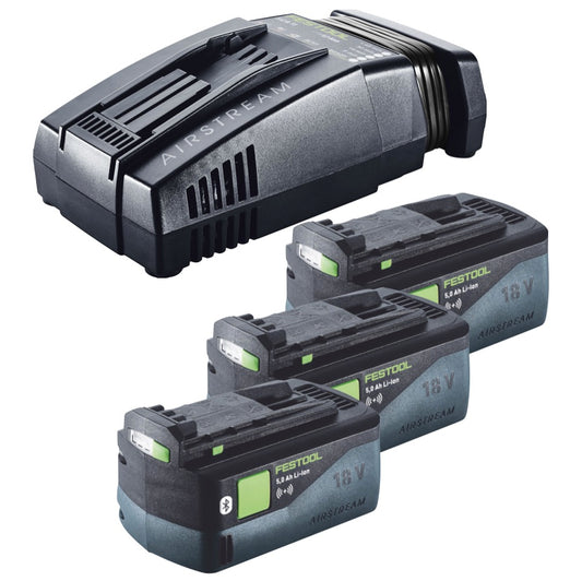 Festool Energie Set 3x BP 18 Li 5,0 ASI EU Akkupack 18 V 5,0 Ah ( 3x 577660 ) + SCA 16 Schnellladegerät 10,8 V - 18 V ( 576953 ) - Toolbrothers