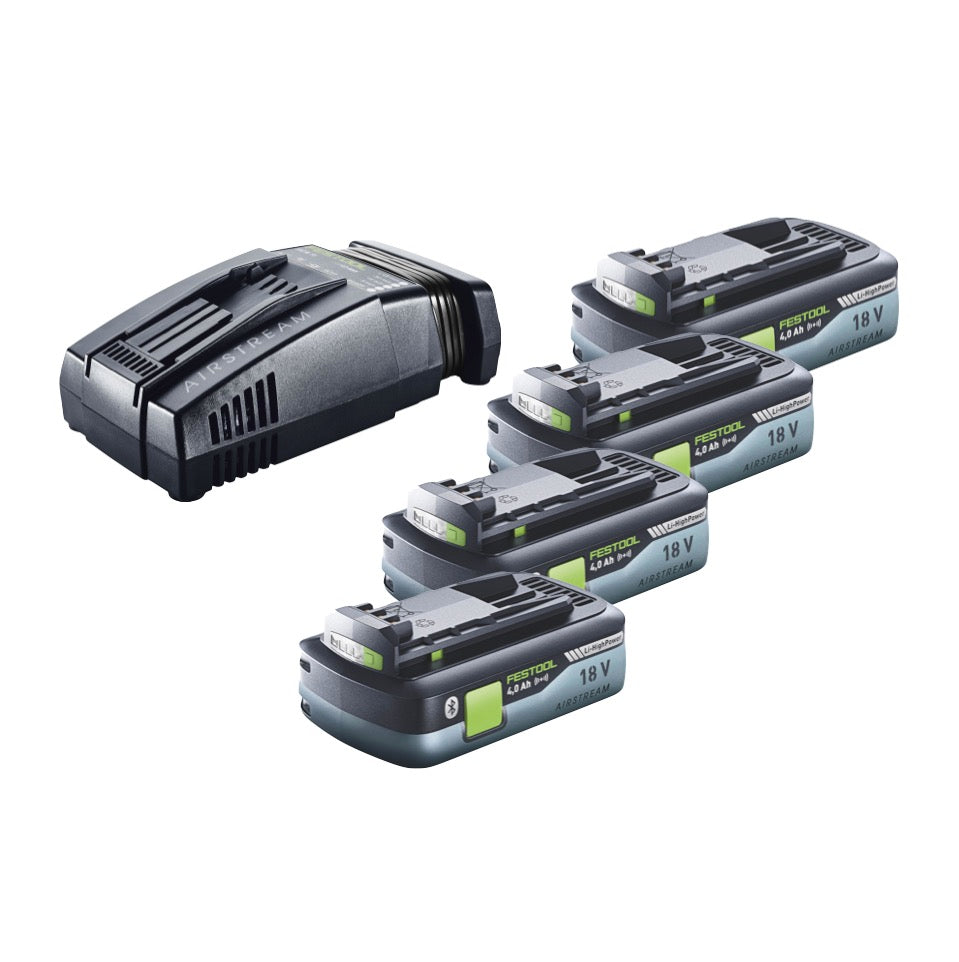 Festool Energie Set 4x BP 18 Li 4,0 Ah HPC-ASI Akkupack 18V 4,0 Ah HighPower ( 4x 205034 ) + SCA 16 Schnellladegerät 10,8 V - 18 V ( 576953 ) + Systainer - Toolbrothers