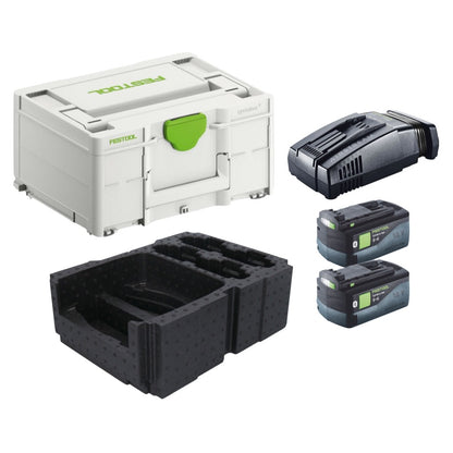 Festool Energie Set 2x BP 18 Li 5,0 ASI EU Akkupack 18 V 5,0 Ah ( 2x 577660 ) + SCA 16 Schnellladegerät 10,8 V - 18 V ( 576953 ) + Systainer - Toolbrothers