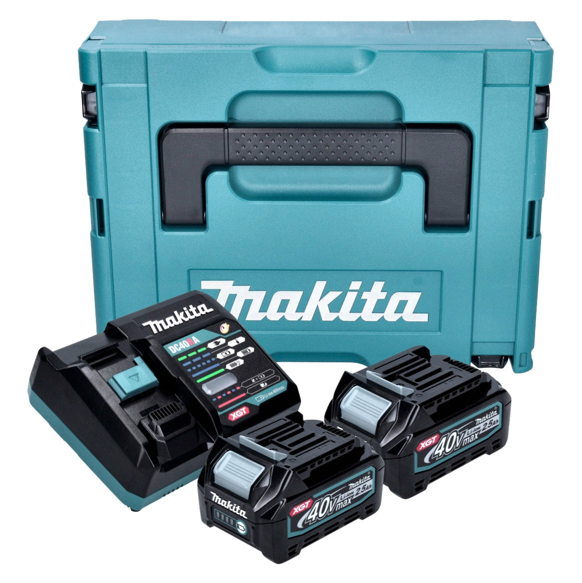 Makita Power Source Kit ( 191J81-6 ) 2x BL 4025 Akku 40 V max. 2,5 Ah XGT + DC 40 RA Ladegerät + Makpac