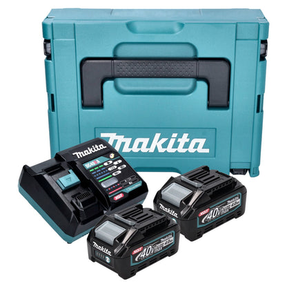 Kit source d'alimentation Makita (191J97-1) 2x batterie BL 4040 40 V max. 4,0 Ah XGT + chargeur DC 40 RA + Makpac.