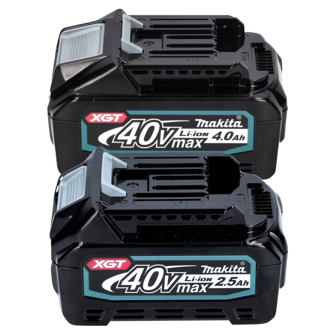 Kit source d'alimentation Makita 2x batterie BL 4025 40 V max. 2,5 Ah XGT + 2x batterie BL 4040 40 V max. 4,0 Ah XGT + chargeur DC 40 RA + Makpac.