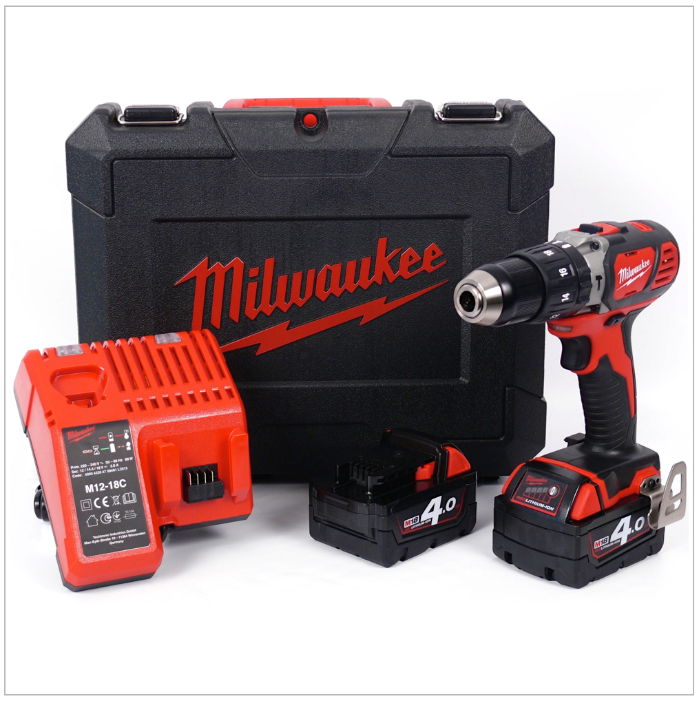 Milwaukee M18 BPD 402 C Akku Schlagbohrschrauber 18V 60Nm + 2x Akkus 4,0Ah + Ladegerät im Transportkoffer - Toolbrothers