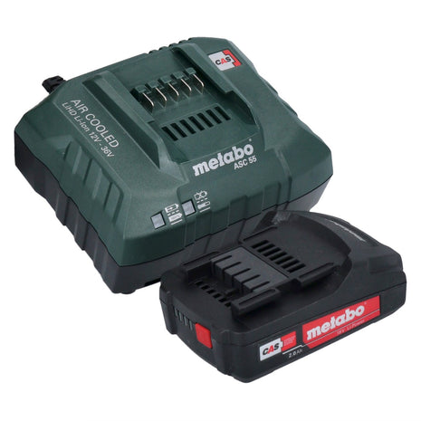 Metabo Basic Set 1x Li-Power Akkupack 18 V 2,0 Ah CAS Li-Ion Akku ( 625596000 ) + ASC 55 Ladegerät AIR COOLED 12 - 36 V ( 627044000 ) - Toolbrothers