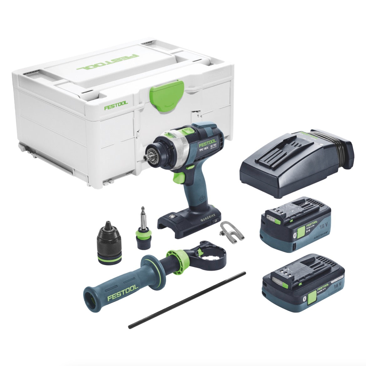 Festool TPC 18/4 5,0/4,0 I-Plus Akku Schlagbohrschrauber 18 V 75 Nm ( 577651 ) Brushless + 1x Akku 4,0 Ah + 1x Akku 5,0 Ah + Ladegerät + Systainer - Toolbrothers