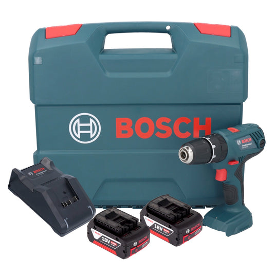 Bosch GSB 18V-21 Akku Schlagbohrschrauber 18 V 55 Nm + 2x Akku 4,0 Ah + Ladegerät + L-Case