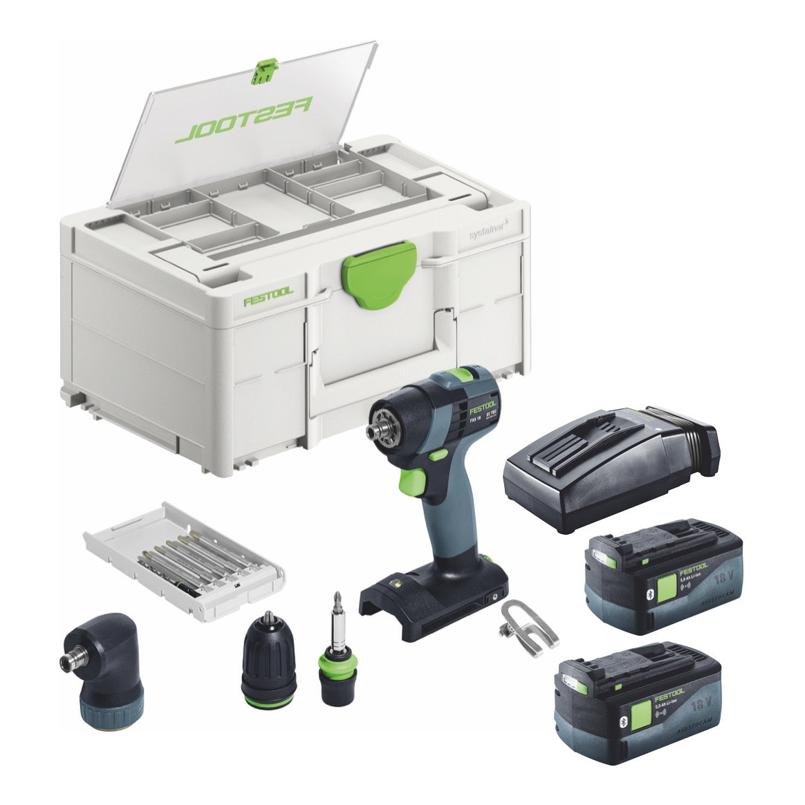 Festool TXS 18-Basic-Set Akku Bohrschrauber 18 V 40 Nm Brushless + 2x Akku 5,0 Ah + Ladegerät + Systainer - Toolbrothers