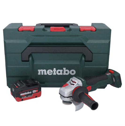 Metabo WB 18 LTX BL 15-125 Meuleuse d'angle sur batterie Quick 18 V 125 mm sans balais + 1x batterie 5,5 Ah + métaBOX - sans chargeur