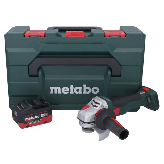 Metabo WB 18 LTX BL 15-125 Meuleuse d'angle sur batterie Quick 18 V 125 mm sans balais + 1x batterie 8,0 Ah + métaBOX - sans chargeur