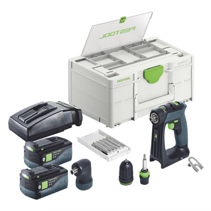 Festool CXS 18-Basic-Set Akku Bohrschrauber 18 V 40 Nm Brushless + 2x Akku 5,0 Ah + Ladegerät + Systainer - Toolbrothers