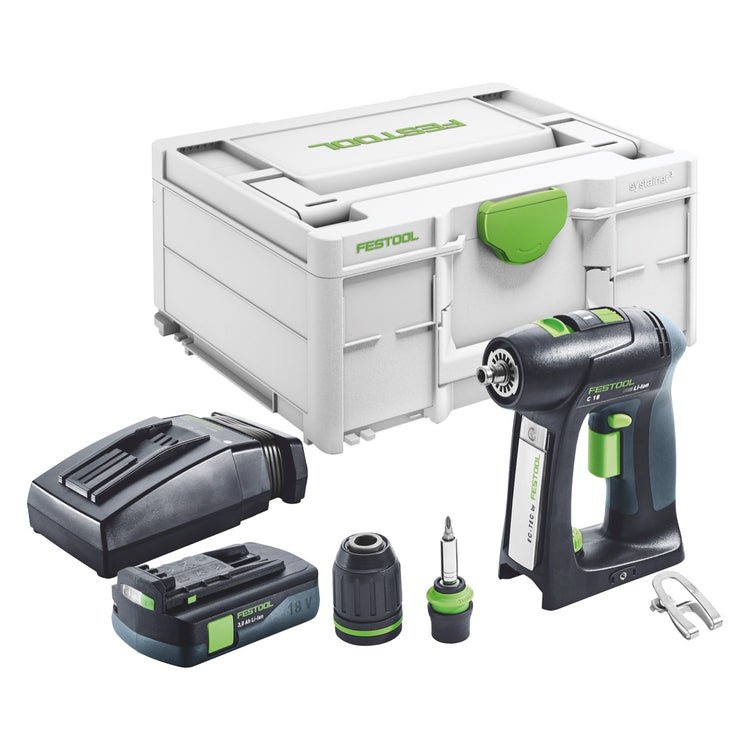 Festool C 18-Basic Akku Bohrschrauber 18 V 45 Nm Brushless + 1x Akku 3,0 Ah + Ladegerät + Systainer - Toolbrothers