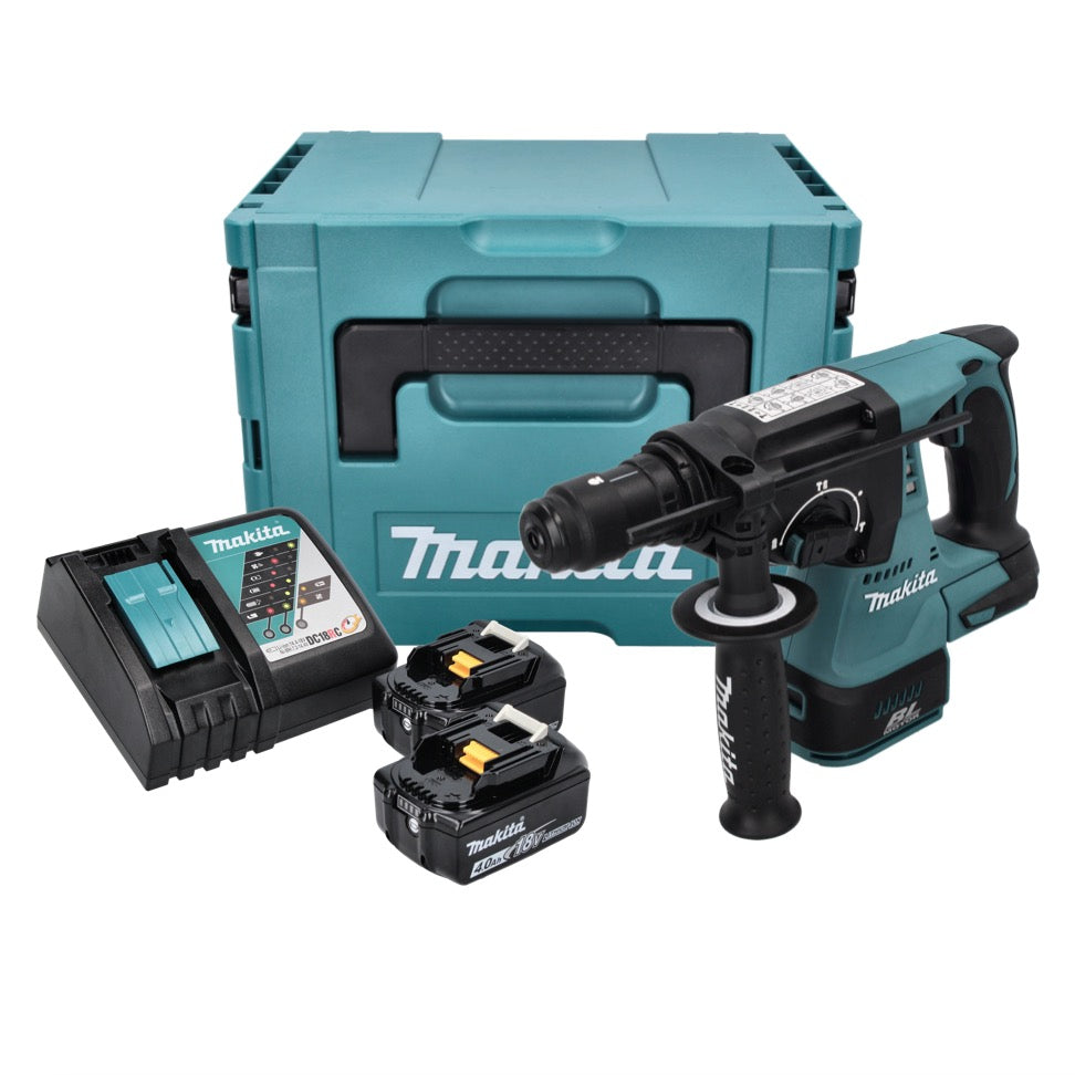 Makita DHR 243 RMJ Akku Bohrhammer 18 V 2,0 J SDS plus Brushless + 2x Akku 4,0 Ah + Ladegerät + Makpac - Toolbrothers