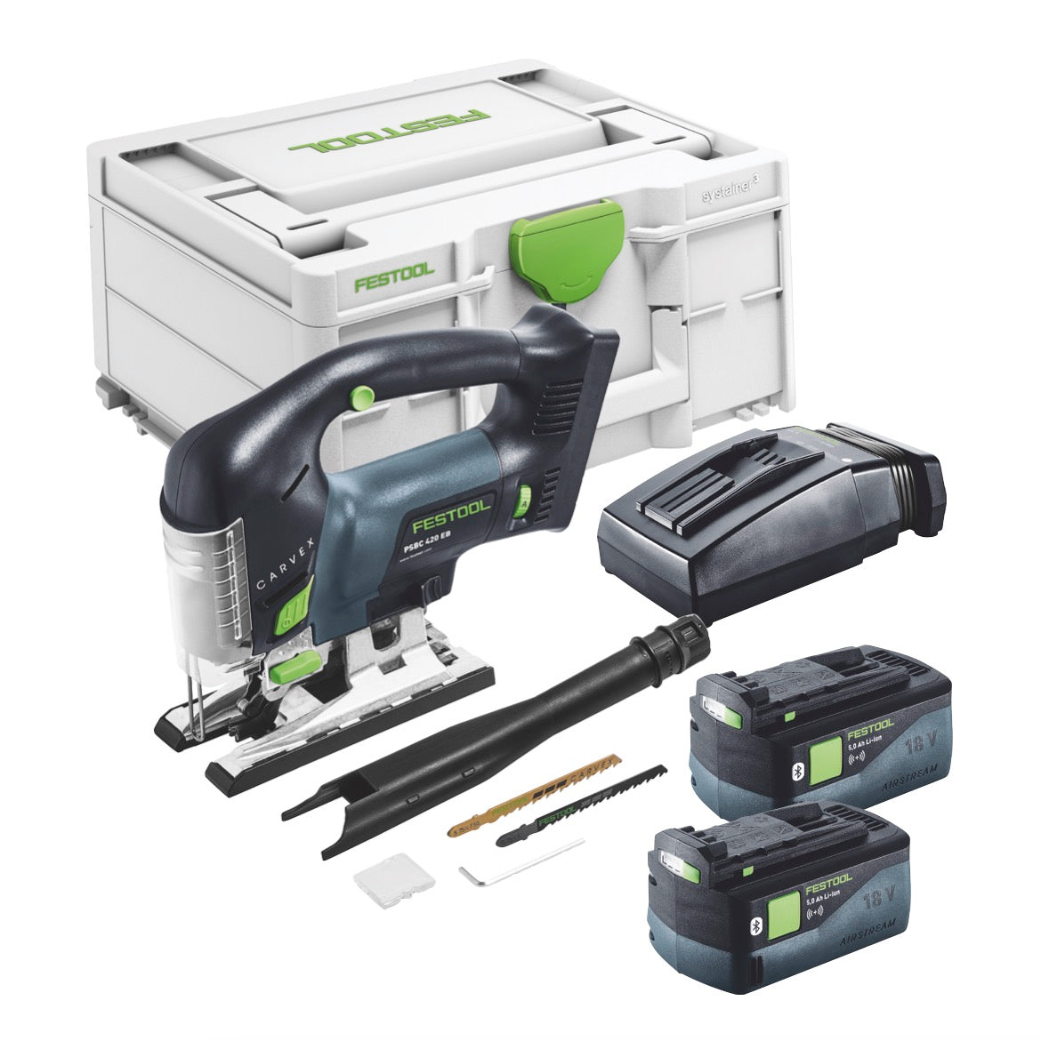 Festool CARVEX PSBC 420-Basic Akku Pendelstichsäge 18 V 120 mm Brushless + 2x Akku 5,0 Ah + Ladegerät + Systainer - Toolbrothers