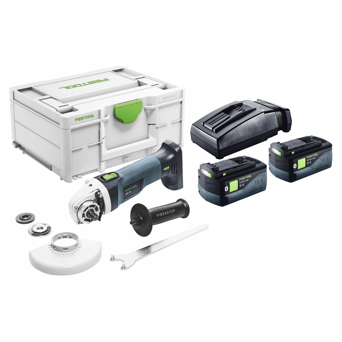 Festool AGC 18-125 5,0 EBI-Plus Akku Winkelschleifer 18 V 125 mm Brushless ( 577700 ) + 2x Akku 5,0 Ah + Ladegerät + Systainer - Toolbrothers