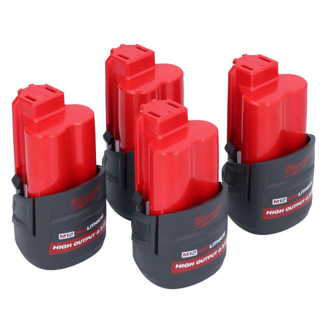 Milwaukee Akku Set 4x M12 HB2.5 High Output 12 V 2,5 Ah / 2500 mAh Li-Ion Akku ( 4x 4932480164 ) - Toolbrothers