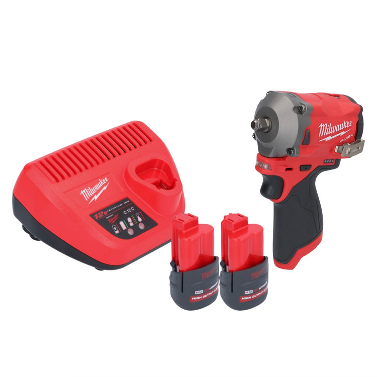 Milwaukee M12 FIW38-252 Akku Schlagschrauber 12 V 339 Nm 3/8" Brushless + 2x Akku 2,5 Ah + Ladegerät - Toolbrothers