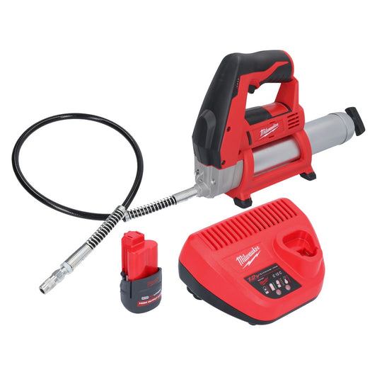 Pistolet graisseur à batterie Milwaukee M12 GG-251 12 V 562 bar + 1x batterie 2,5 Ah + chargeur