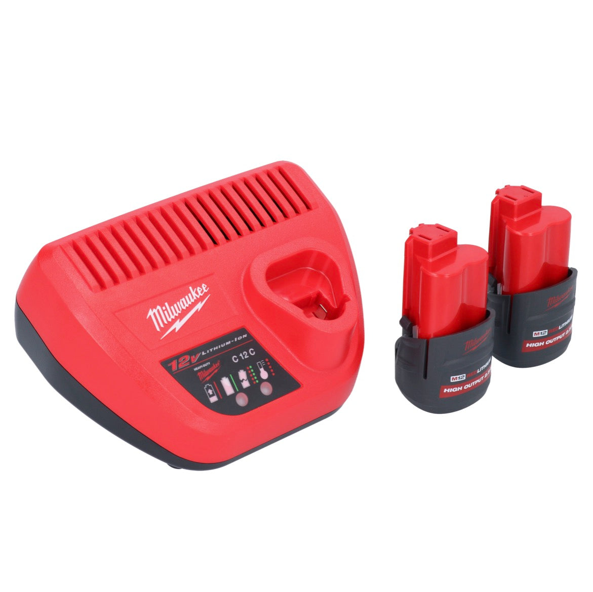 Pistolet graisseur à batterie Milwaukee M12 GG-252 12 V 562 bar + 2x batteries 2,5 Ah + chargeur