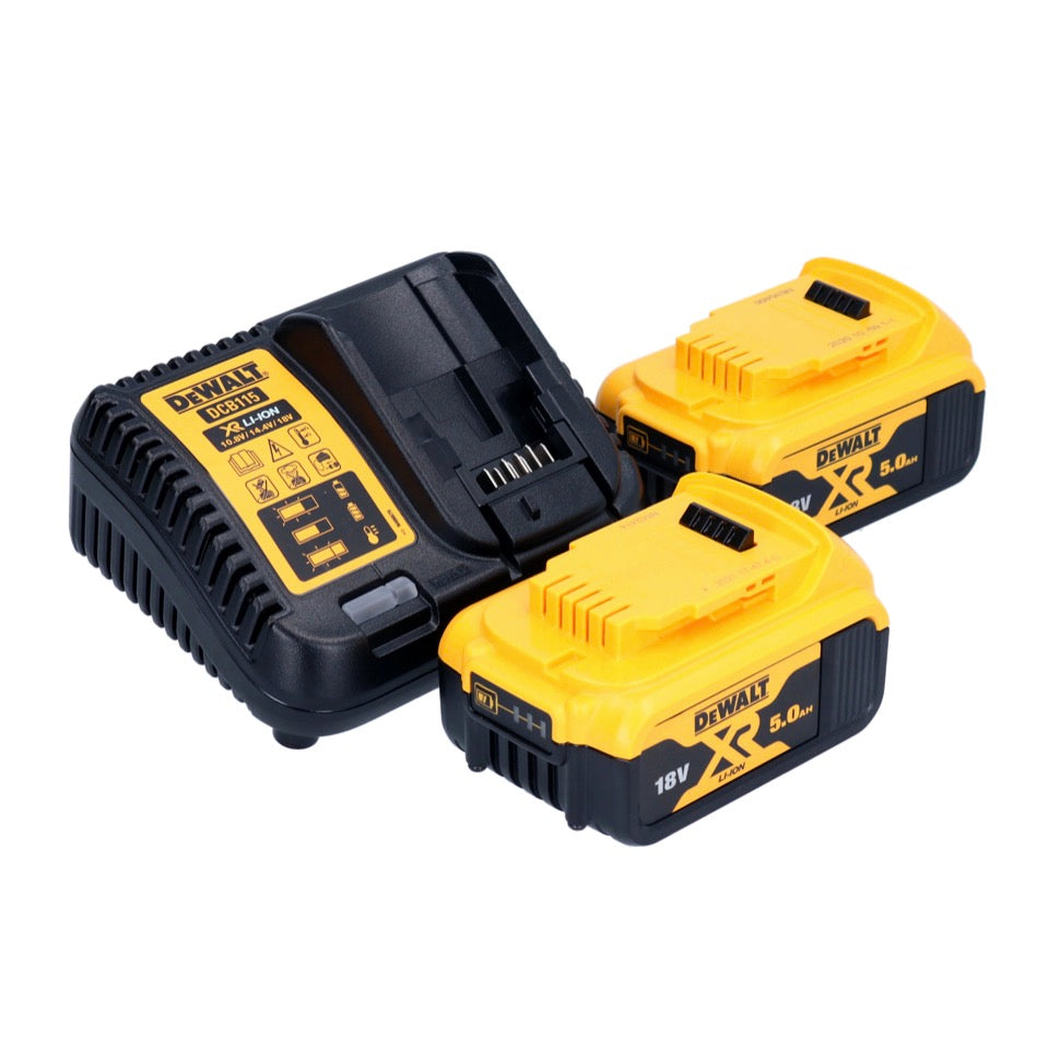 Polisseuse excentrique à batterie DeWalt DCM 848 P2 18 V 125 mm sans balais + 2x batteries 5,0 Ah + chargeur