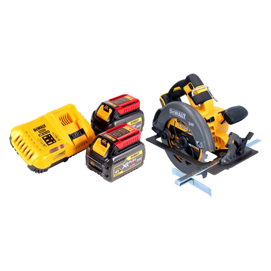 Scie circulaire manuelle à batterie DeWalt DCS 575 T2 54 V FlexVolt 190 mm sans balai + 2x batteries 6,0 Ah + chargeur