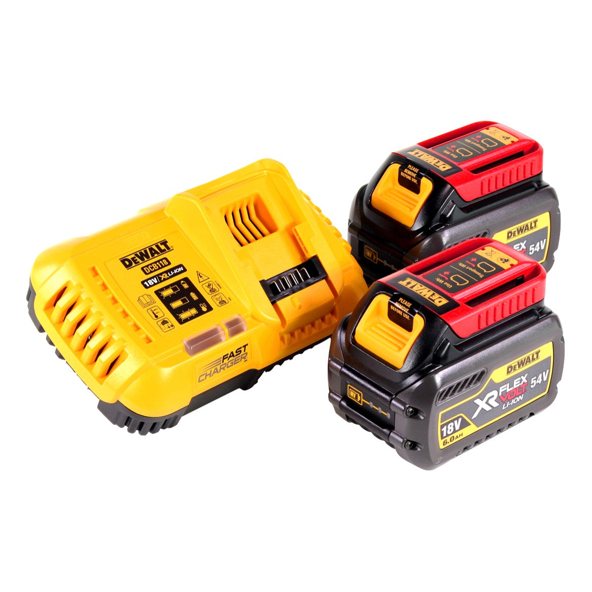 Scie circulaire manuelle à batterie DeWalt DCS 575 T2 54 V FlexVolt 190 mm sans balai + 2x batteries 6,0 Ah + chargeur