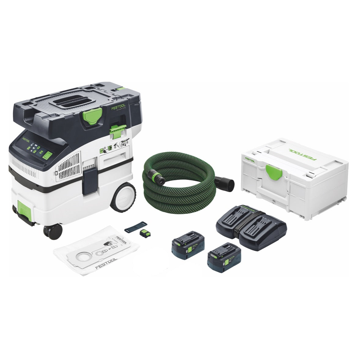 Festool CTMC MIDI I-Basic Akku Absaugmobil 36 V ( 2x 18 V ) Staubkl. M + 2x Akku 5,0 Ah + Doppelladegerät + Systainer - Toolbrothers