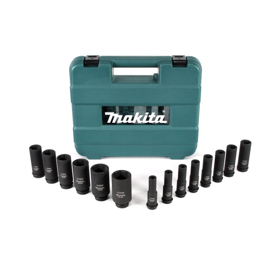 Jeu de clés à douille Makita 10 - 32 mm 1/2" 14 pièces + étui (E-16586) pour clé à chocs - successeur du B-52308