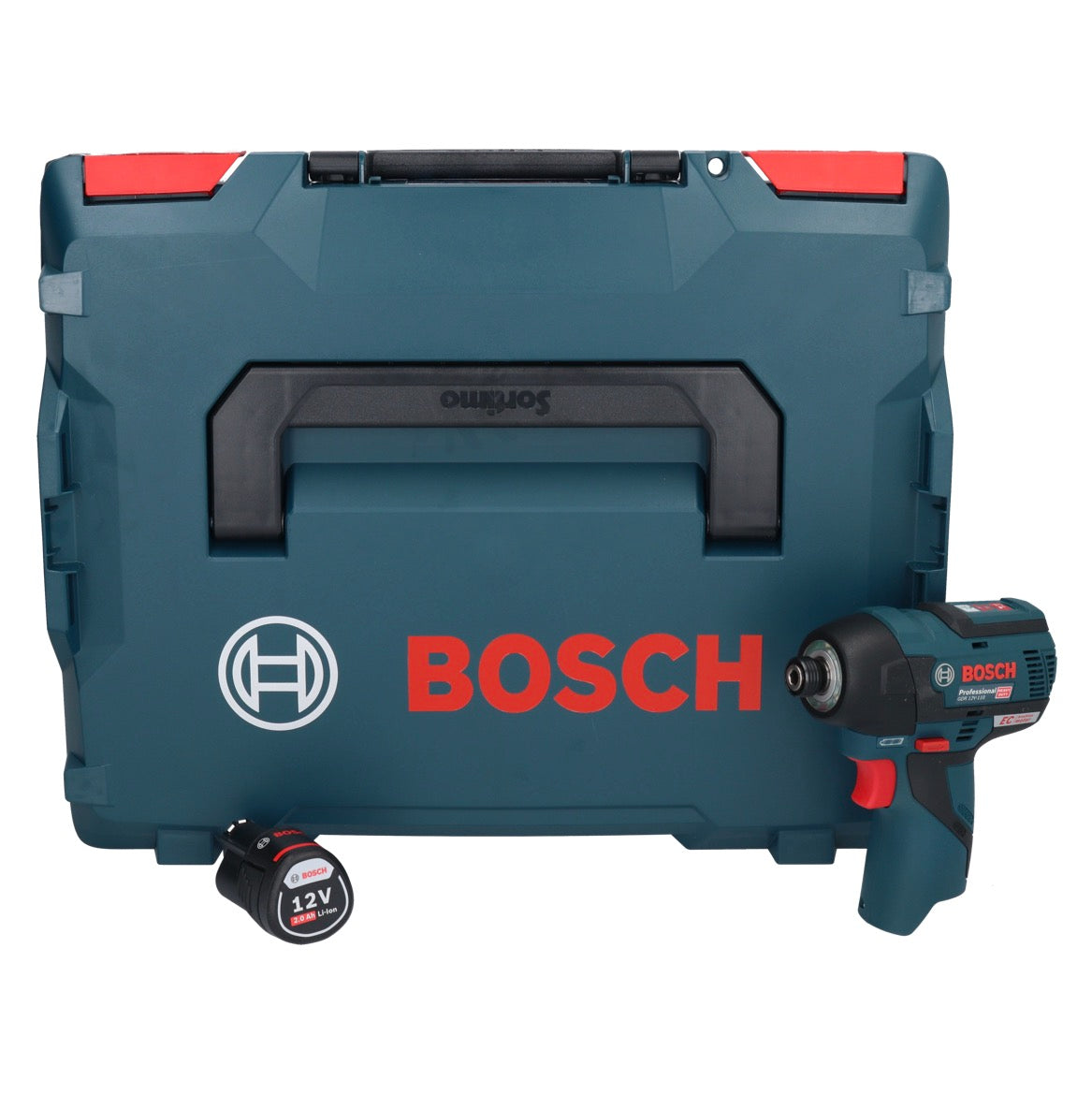 Bosch GDR 12V-110 Professional Akku Drehschlagschrauber 12 V 110 Nm 1/4" Brushless + 1x Akku 2,0 Ah + L-Boxx - ohne Ladegerät - Toolbrothers