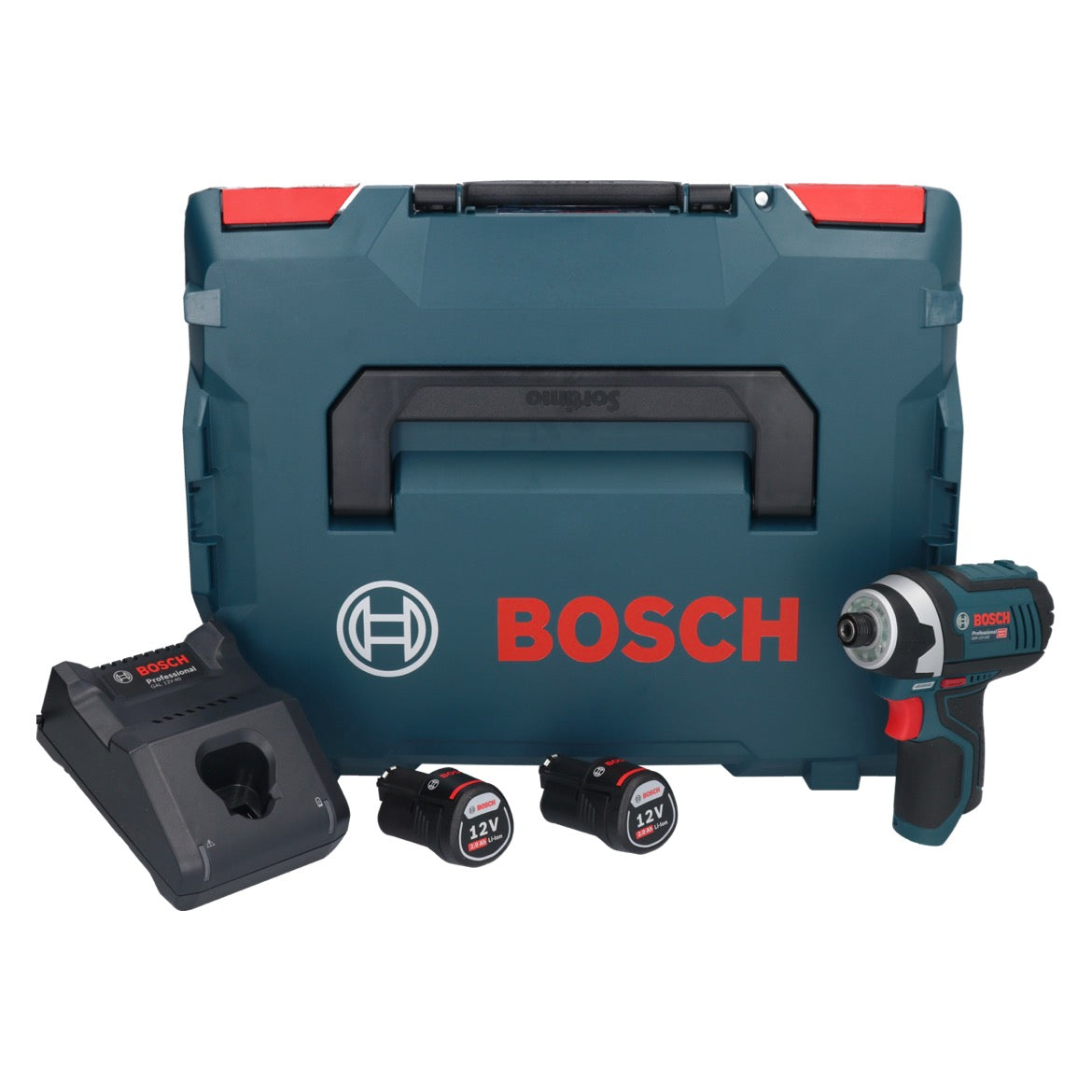 Bosch GDR 12V-105 Professional Akku Drehschlagschrauber 12 V 105 Nm 1/4" ( 06019A6977 ) + 2x Akku 2,0 Ah + Ladegerät + L-Boxx - Toolbrothers